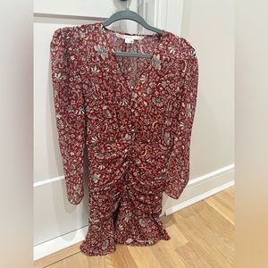 Veronica Beard Red Floral Midi Dress